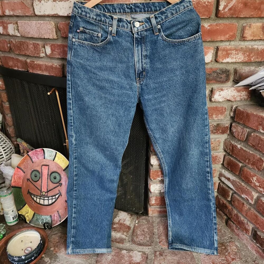 Vintage Polo Jeans Co Ralph Lauren Men’s Blue Denim Jeans Flag Patch